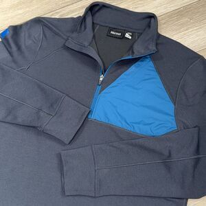 Marmot Hanging Rock 1/2 Zip Men's XL Performance Sweater Gray/Blue Outdoor Cargo